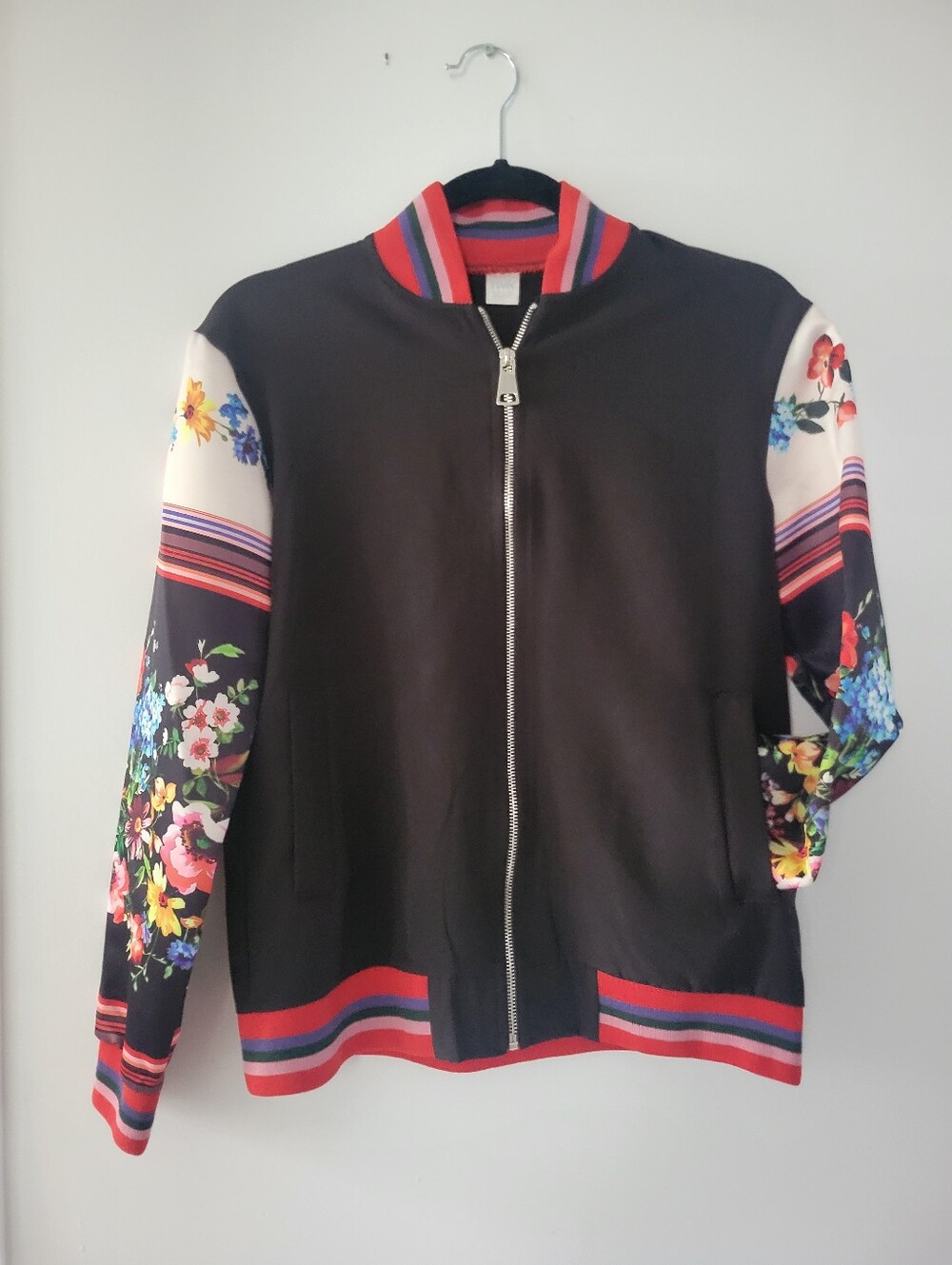 Twik x Simons Floral Sleeve Patchwork Bomber Jacket - Made in Italy - Size S/M